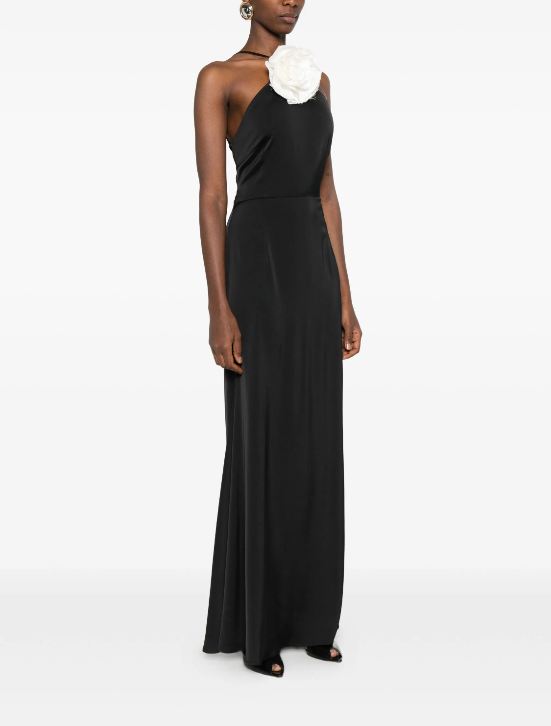 Rochie lunga neagra cu spate gol ROSIE